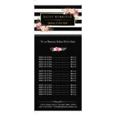 メイク美しいサロン金ゴールドストライプフローラ価格表 ラックカード (正面)