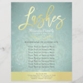 メイク美しいサロン金ゴールド&ターコイズダマスクフローラ チラシ (正面)