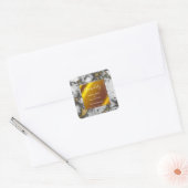 メイク美しいショップ感謝してい金ゴールド大理石フレーム スクエアシール (封筒)