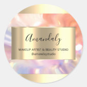 メイク美しいショップ枠金ゴールド受賞自筆証書画Glam ラウンドシール (正面)