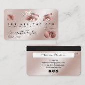 メイク美しいバラ金ゴールドアイズクレジットカード 名刺 (正面/裏面)