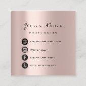 メイク美しいブロガーYou-tuberバラロゴソーシャル スクエア名刺 (裏面)