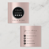 メイク美しいブロガーYou-tuberバラロゴソーシャル スクエア名刺 (正面/裏面)