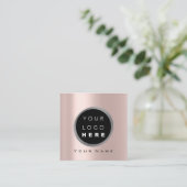 メイク美しいブロガーYou-tuberバラロゴソーシャル スクエア名刺 (スタンド正面)