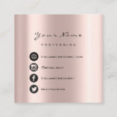 メイク美しいブロガーYou-tuberバラロゴソーシャル スクエア名刺 (裏面)