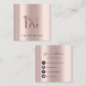 メイク美しいブロガーYou-tuberバラロゴソーシャル スクエア名刺 (正面/裏面)