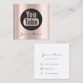 メイク美しいブロガーYou-tuberバラ白黒 スクエア名刺 (正面/裏面)