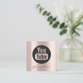 メイク美しいブロガーYou-tuberバラ白黒 スクエア名刺 (スタンド正面)