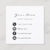 メイク美しいブロガーYou-tuber FashionBlack White スクエア名刺 (裏面)