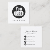 メイク美しいブロガーYou-tuber FashionBlack White スクエア名刺 (正面/裏面)