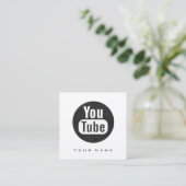 メイク美しいブロガーYou-tuber FashionBlack White スクエア名刺 (スタンド正面)