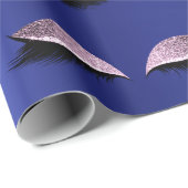 メイク赤面アイズ美しいサファイアブルーコバルト ラッピングペーパー (ロールコーナー)