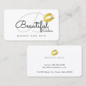 メイク連絡リップカード/美しいサロンモノグラム コーリングカード (正面/裏面)