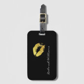 メイク金ゴールド唇の旅 ラゲッジタグ (正面縦)