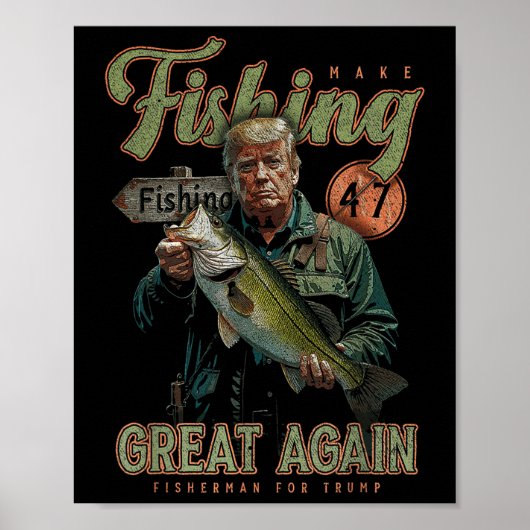メイク魚釣り素晴らし再おもしろい度B魚釣りドナルド ポスター (正面)