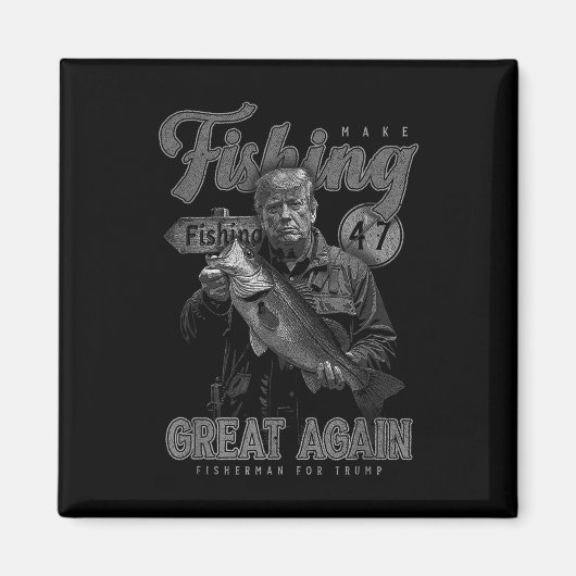 メイク魚釣り素晴らし再おもしろい度B魚釣りドナルドTr マグネット (正面)