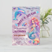 メイク・ア・スプラッシュ！マーメイドスパークル誕生日パーティー 招待状 (スタンド正面)