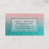 メイク グリッター ターコイズ名刺 名刺 (裏面)