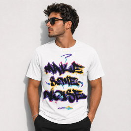 メイク・サム・ノイズ 都市型落書きドリップレタリング Tシャツ