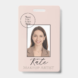 メイク ピンク フォト ネーム バッジ