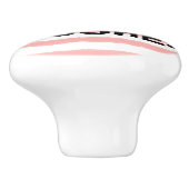 メイク ピンク 白 水彩 ストライプ セラミックノブ (側面)