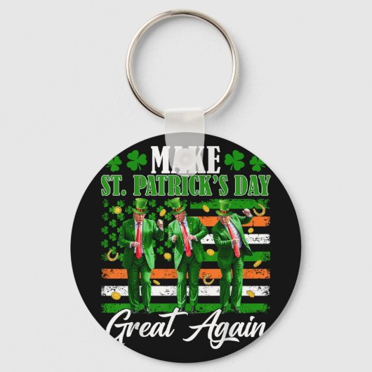 メイクSt patricks day素晴らし再トランプ踊りUsa キーホルダー (正面)