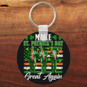 メイクSt patricks day素晴らし再トランプ踊りUsa キーホルダー (正面)