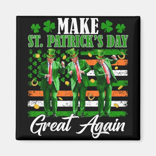 メイクSt patricks day素晴らし再トランプ踊りUsa マグネット (正面)