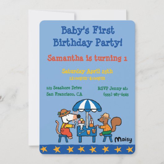 メイシーとシリルの誕生日 招待状 (正面)