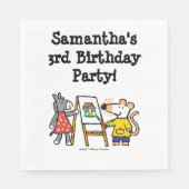 メイジーとダテ絵を描アアットプレスクール スタンダードランチョンナプキン (正面)