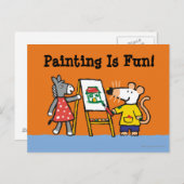 メイジーとダテ絵を描アアットプレスクール ポストカード (正面/裏面)