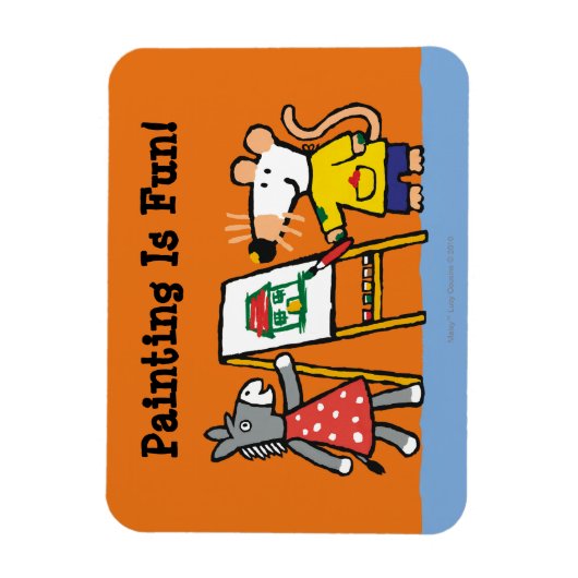 メイジーとダテ絵を描アアットプレスクール マグネット (縦)