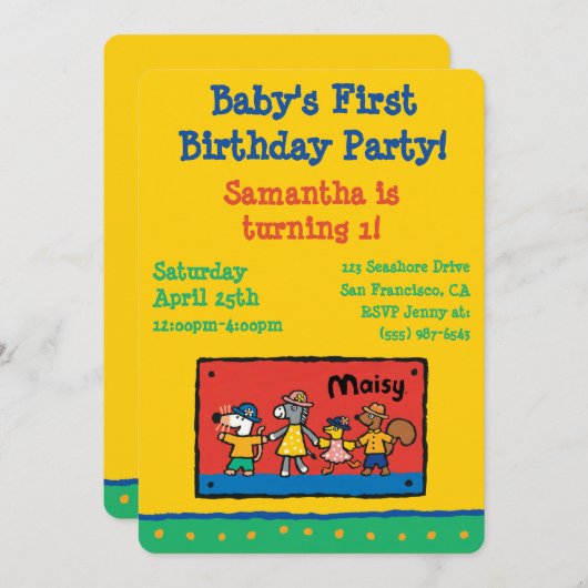 メイジーとフ最高のレンズが手を握る 招待状 (正面/裏面)