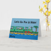 メイジーと友人がグリーン・トレインに乗る カード (黄色い花)