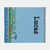 メイジーと友人がグリーン・トレインに乗る フリースブランケット (正面(横))