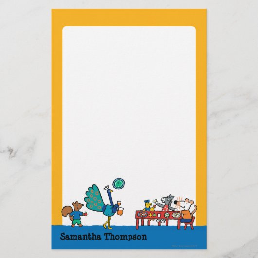 メイジーと友人の幼稚園のおやつ時間 便箋 (正面)