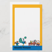 メイジーと友人の幼稚園のおやつ時間 便箋 (正面/裏面)