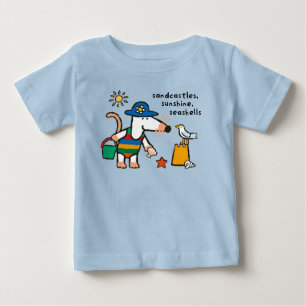 メイジービーチサンドキャッスルサンシャインシーシェルズシャツ ベビーTシャツ