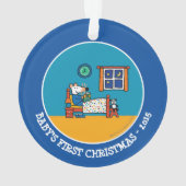 メイジーレディフォーベッドブルーパジャマ オーナメント (裏面)