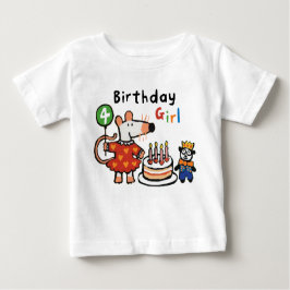 メイジー誕生日ガール4歳 ベビーTシャツ