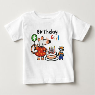 メイジー誕生日ガール4歳 ベビーTシャツ