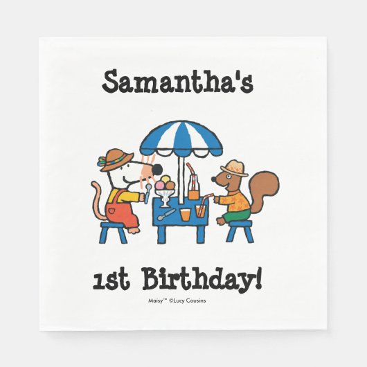 メイジー&シリル誕生日 スタンダードランチョンナプキン (正面)