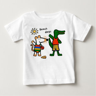 メイジー&チャーリービーチ日 ベビーTシャツ