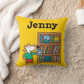 メイスと本棚 クッション (ブランケット)