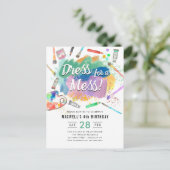 メイスキッズアート絵を描の誕生日にドレ絵を描ス ポストカード (スタンド正面)