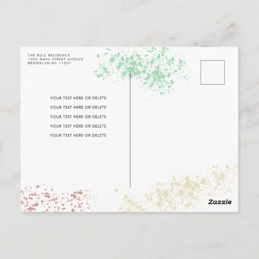 メイスキッズアート絵を描の誕生日にドレ絵を描ス ポストカード (裏面)