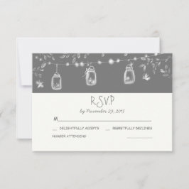 メイスンお洒落ジャース素朴な結婚式RSVP 出欠カード