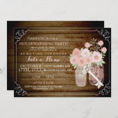 メイスンかわいらしジャールウッドルック引っ越し祝いパーティー招待状 招待状 (正面/裏面)