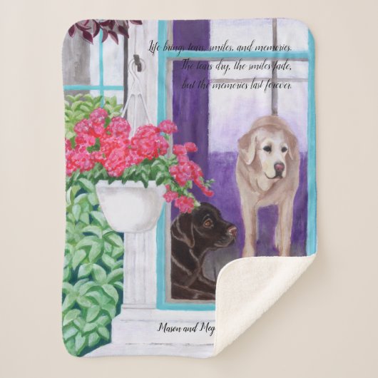 メイスンとミーガンと引用文シェルパ毛布 シェルパブランケット (正面)