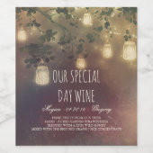 メイスンの瓶とストリングラ素朴イト結婚ズ ワインラベル (シングルラベル)